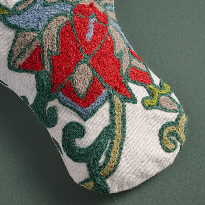 Embroidered Floral Christmas Stocking - Ten Thousand Villages 3