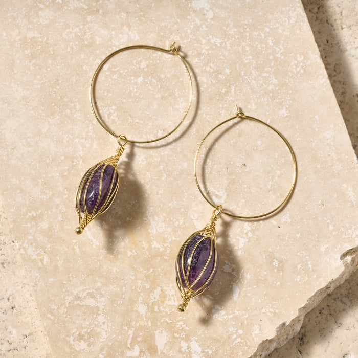 Clarity Amethyst Hoop Earrings - Ten Thousand Villages 2