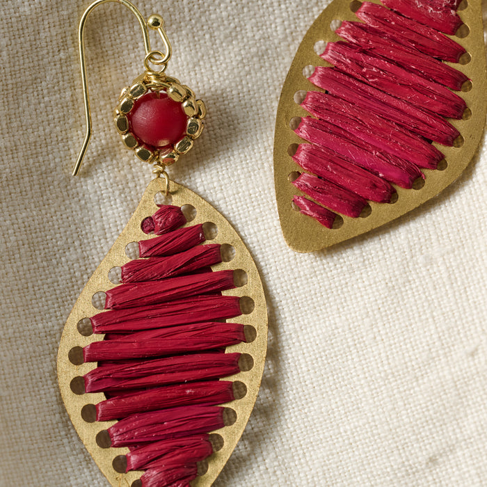 Threaded Leaf Drop Earrings - Ten Thousand Villages 2