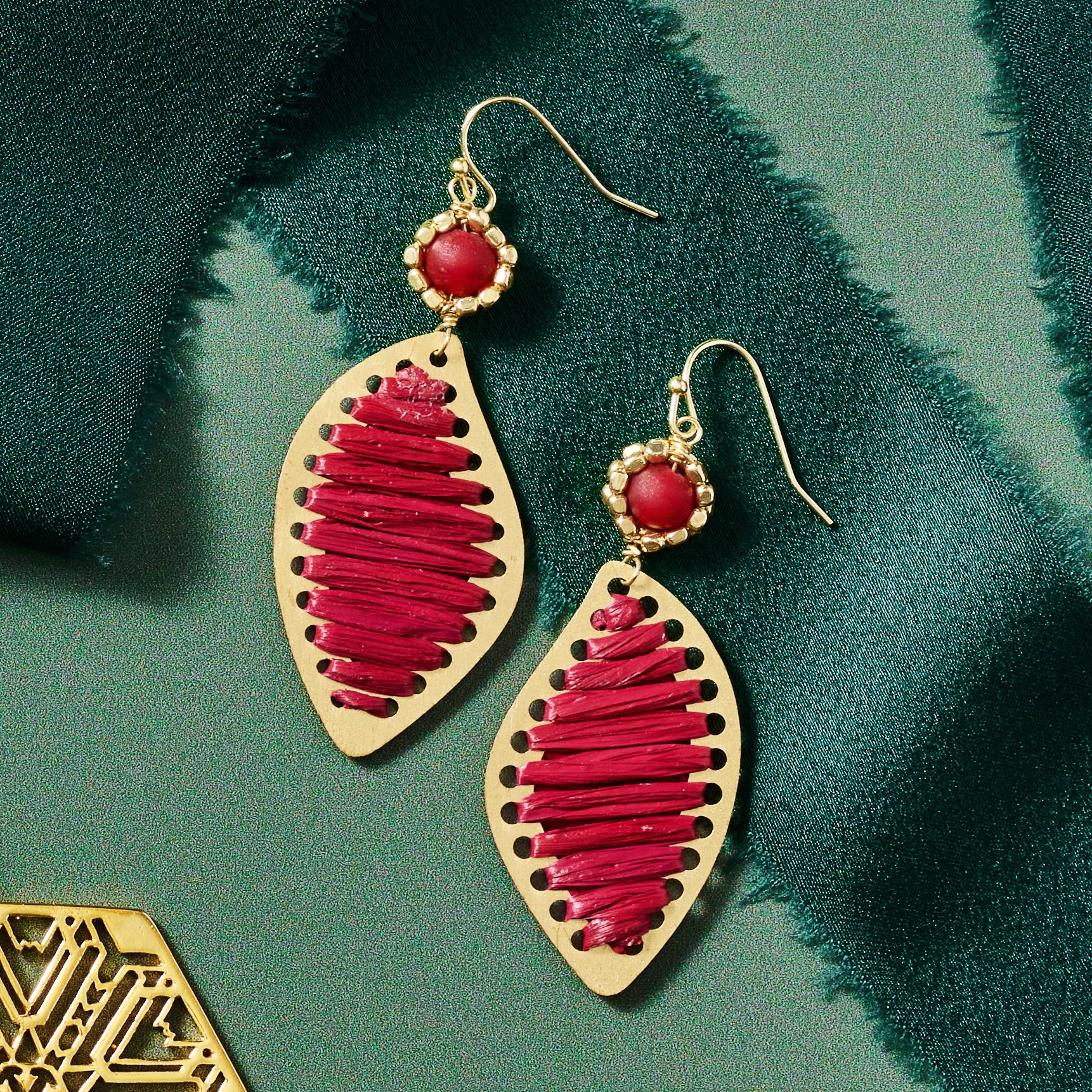 Red pine gemstone selling Earrings