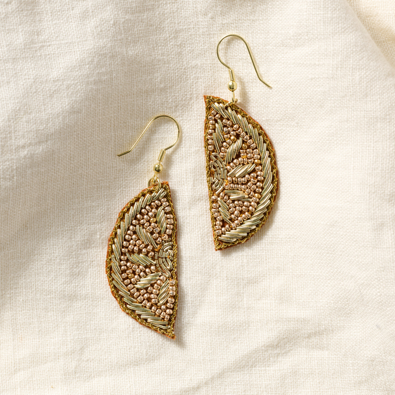 Anjali Beaded Orange Slice Drop Earrings - Ten Thousand Villages