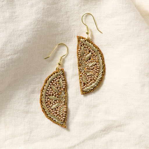 Anjali Beaded Orange Slice Drop Earrings