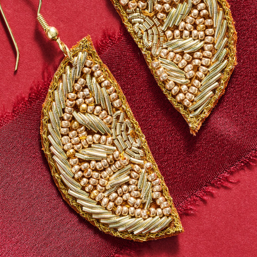 Anjali Beaded Orange Slice Drop Earrings - Ten Thousand Villages