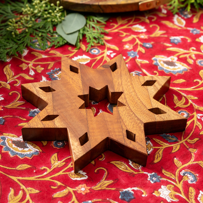 Guiding Star Tun Wood Trivet - Ten Thousand Villages 2