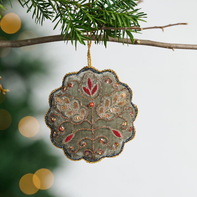 Modern Victorian Embroidered Ornament - Ten Thousand Villages