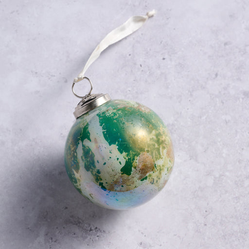 Recycled Glass Watercolor Ball Ornament - Ten Thousand Villages