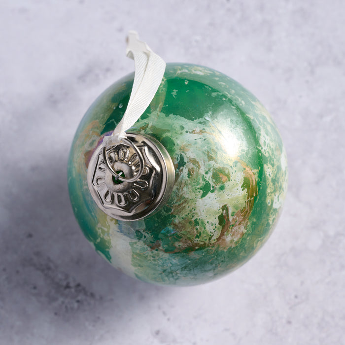 Recycled Glass Watercolor Ball Ornament - Ten Thousand Villages 3