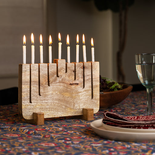 Modern Mango Wood Menorah - Ten Thousand Villages