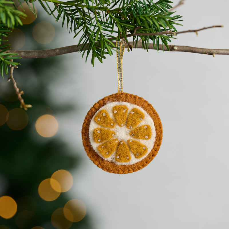 Felt Orange Slice Ornament - Ten Thousand Villages