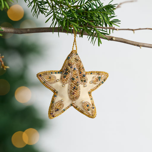 Modern Victorian Bright Star Beaded Ornament