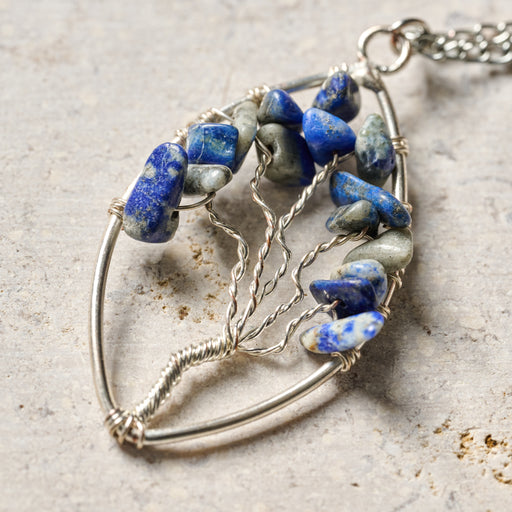 Lapis Tree Pendant Necklace - Ten Thousand Villages