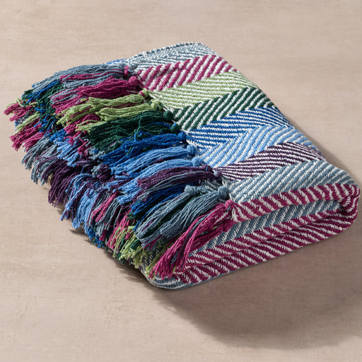 Striped Recycled Cotton Throw Blanket