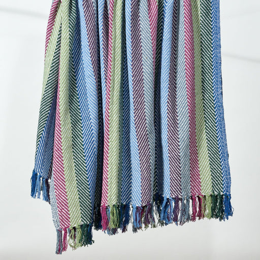 Striped Recycled Cotton Throw Blanket - Ten Thousand Villages