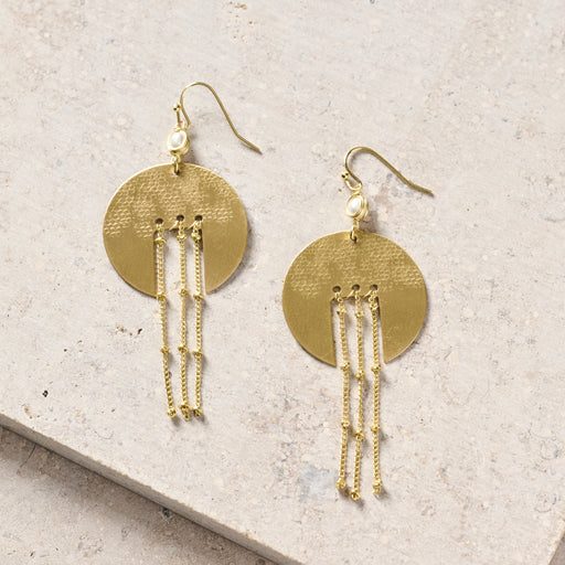 Nila Brass Dangle Earrings - Ten Thousand Villages