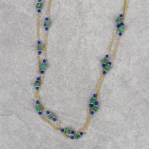 Recycled Sari & Glass Bead Necklace