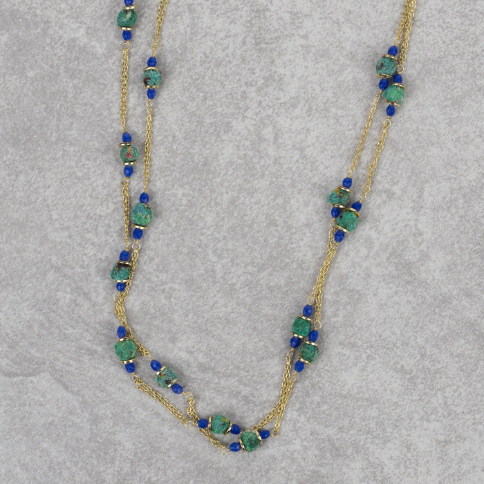 Recycled Sari & Glass Bead Necklace 1