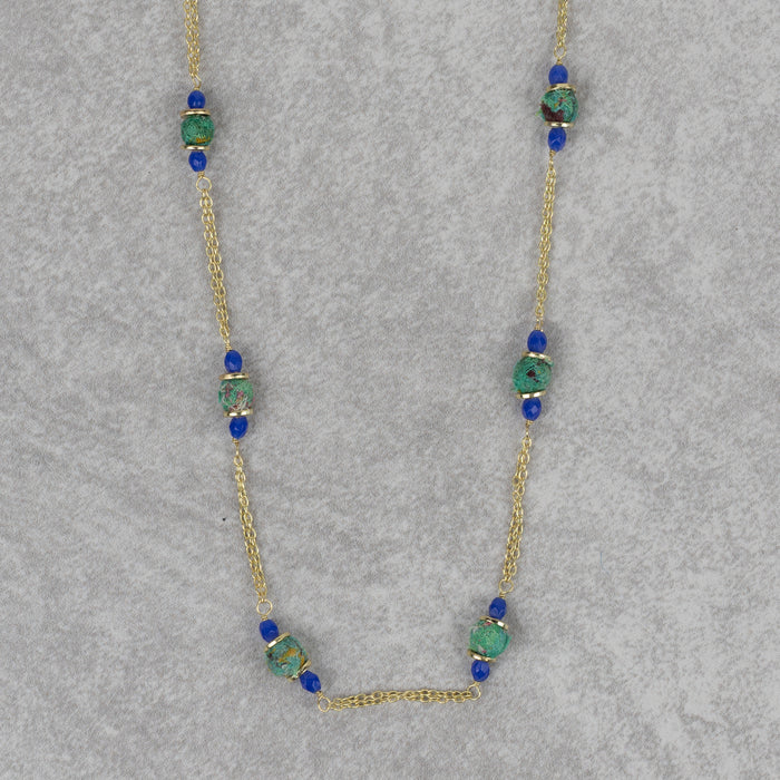 Recycled Sari & Glass Bead Necklace 2