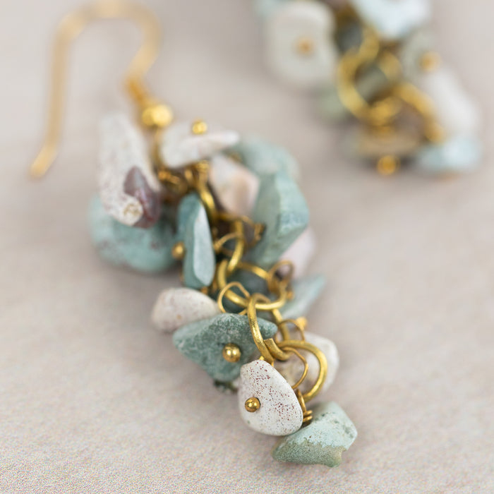 Kali Turquoise Cluster Dangle Earrings 2