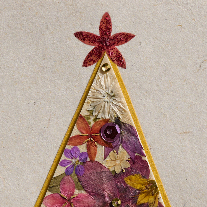 Pressed Flower Christmas Tree Card - Ten Thousand Villages 2