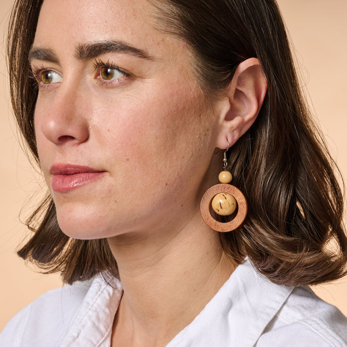 Embrace Tagua Dangle Earrings - Ten Thousand Villages 1