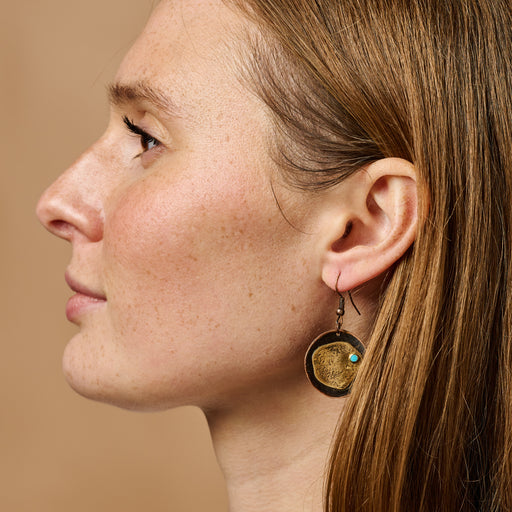 Adrift - Hammered Copper Earrings