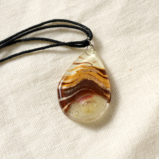 Aylen Fused Glass Teardrop Pendant Necklace - Ten Thousand Villages