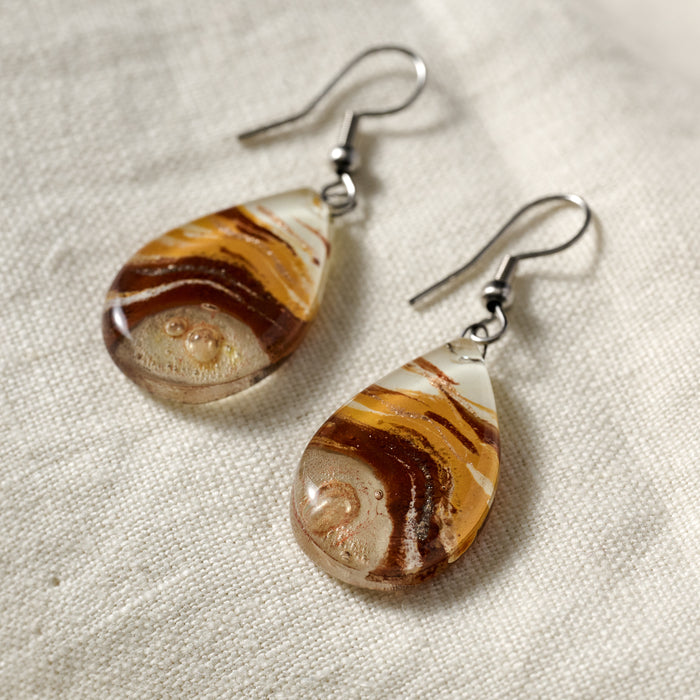 Aylen Fused Glass Teardrop Earrings - Ten Thousand Villages 1