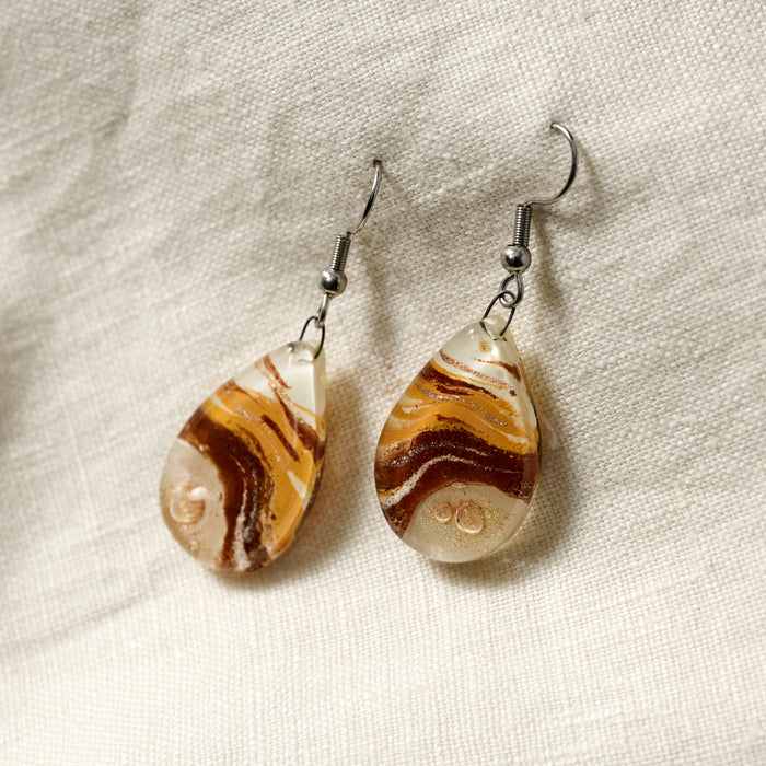 Aylen Fused Glass Teardrop Earrings - Ten Thousand Villages 3