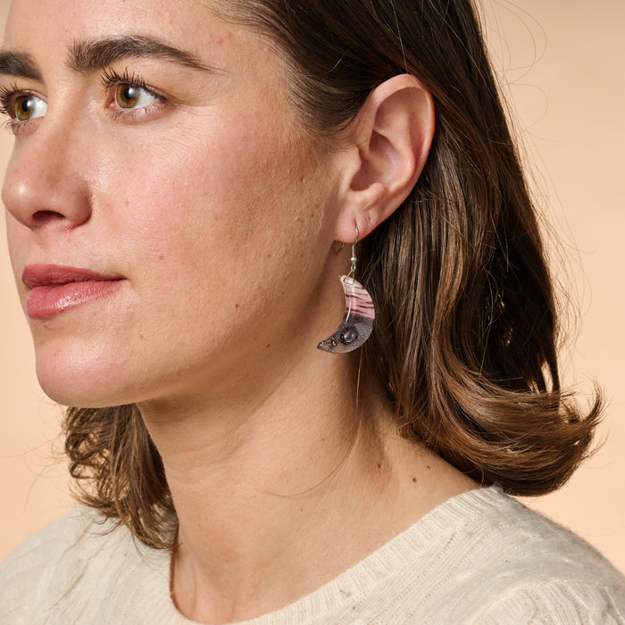 Marbled Moon Drop Earrings - Ten Thousand Villages 1