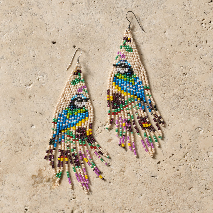 Beaded Bird Fringe Earrings - Ten Thousand Villages 3