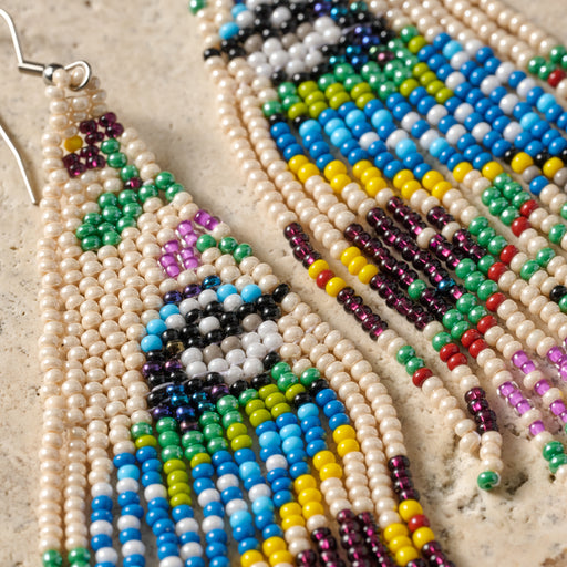 Beaded Bird Fringe Earrings - Ten Thousand Villages