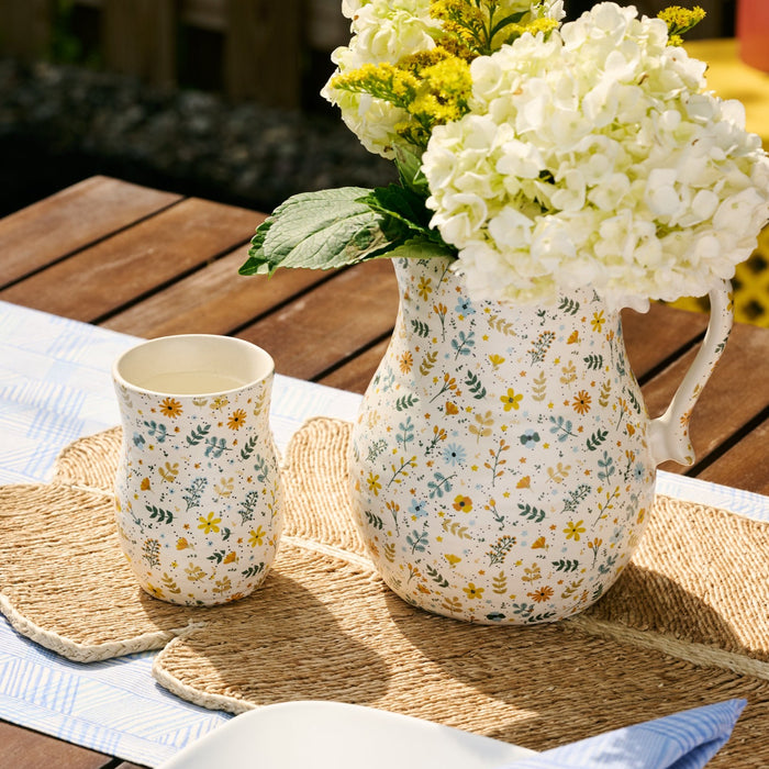 Tula Floral Ceramic Pitcher 2