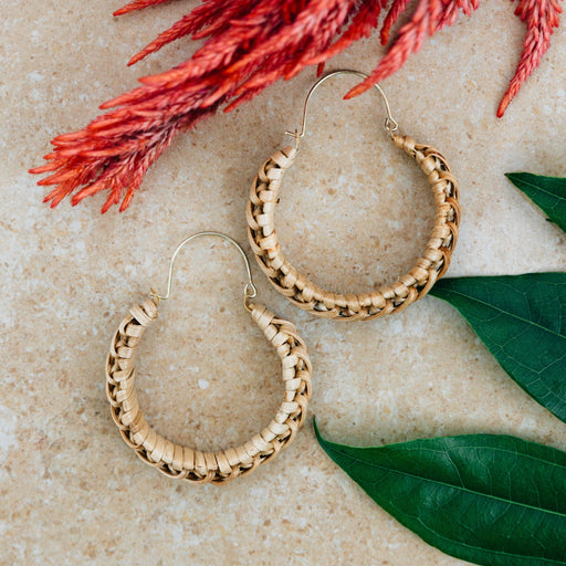 Cane Wrapped Hoop Earrings