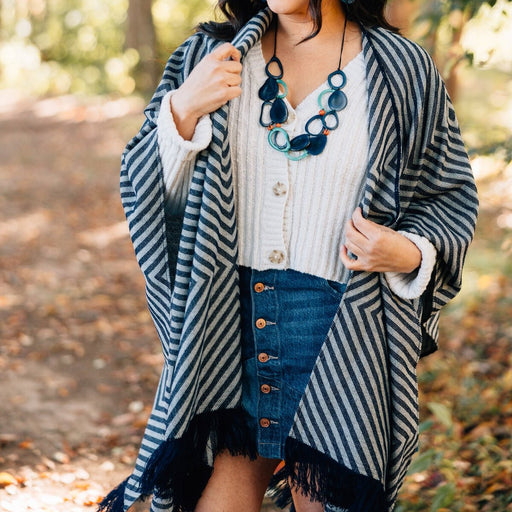 Chevron Stripe Poncho