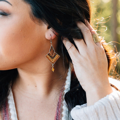 Gold Dust Beaded Earrings