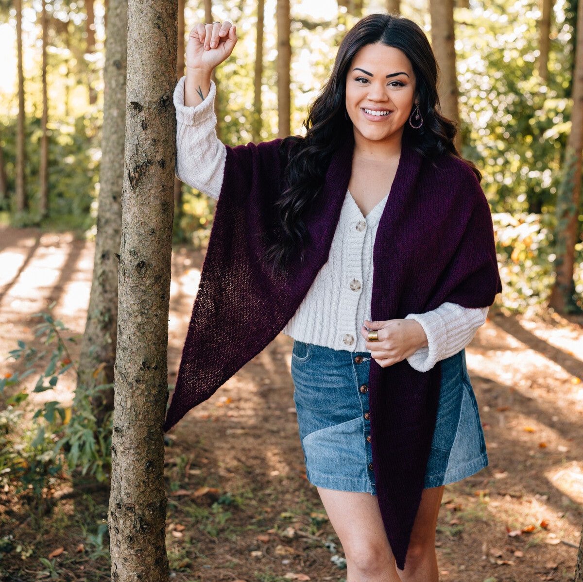 Burgundy Alpaca Triangle Shawl - Ten Thousand Villages