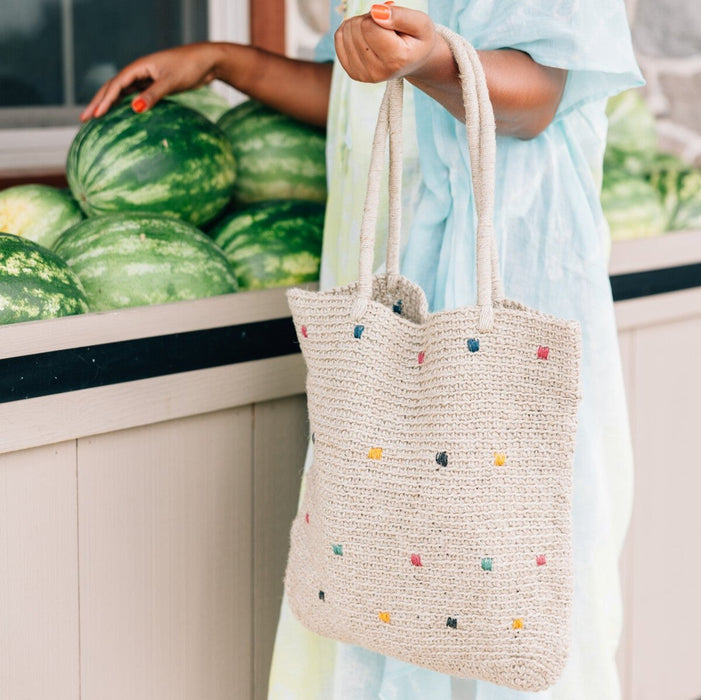 Dotted Jute Shoulder Bag - Ten Thousand Villages 1