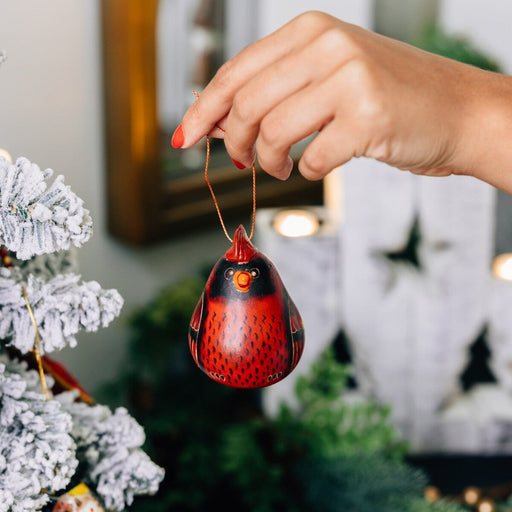 Cardinal Gourd Ornament