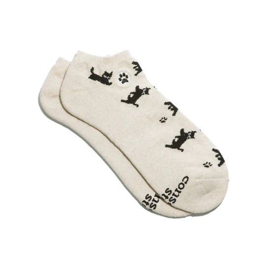 Socks that Save Cats - Ankle, Cream - Ten Thousand Villages 1