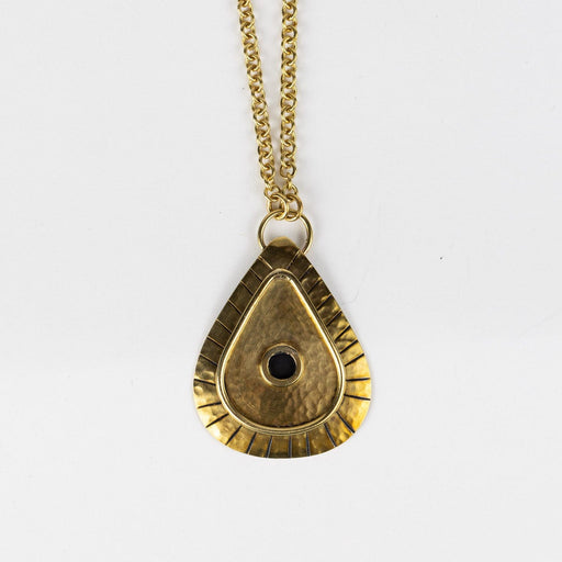 Brass Mvua Pendant Necklace