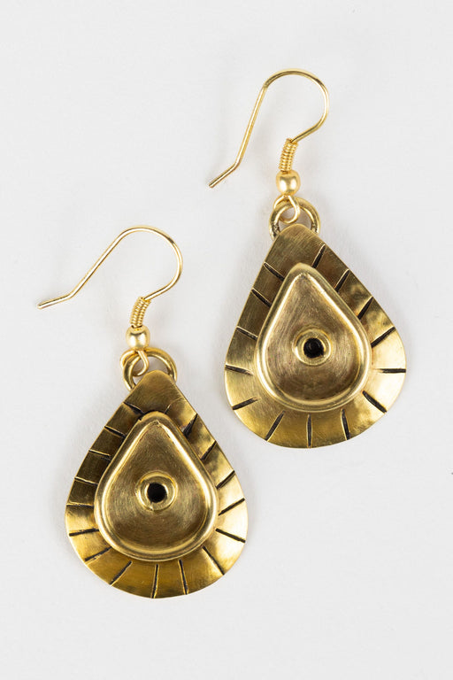 Brass Mvua Drop Earrings