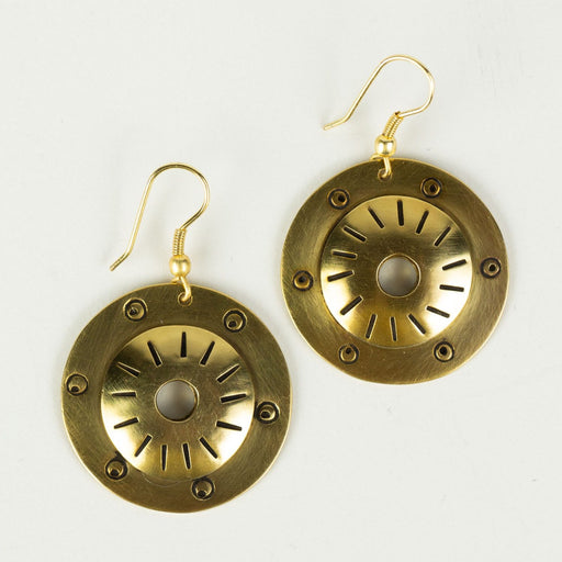 Brass Shield Earrings