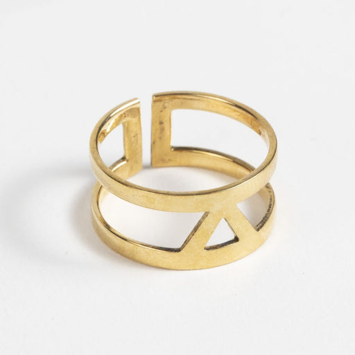 Brass Triangle Cuff Ring - Ten Thousand Villages