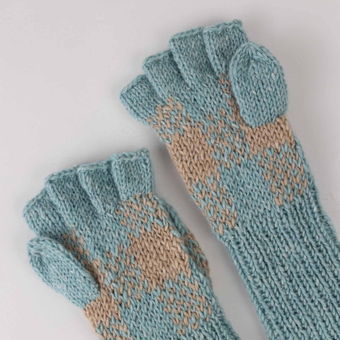 Aqua Tan Convertible Mittens - Fingerless Gloves - Default Title (5918510) 3