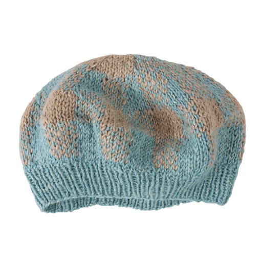 Aqua Tan Winter Beret