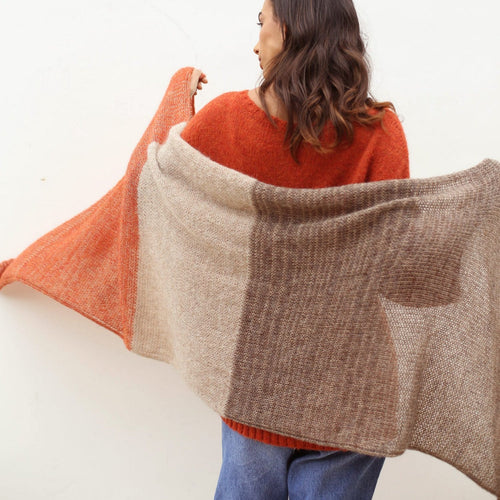 Orange Mocha Alpaca Shawl - Ten Thousand Villages