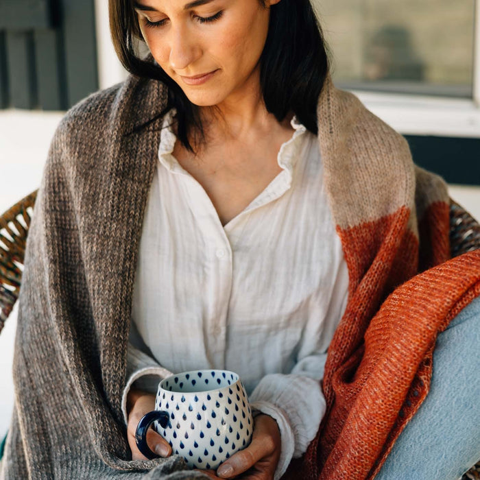 Orange Mocha Alpaca Shawl - Ten Thousand Villages 4