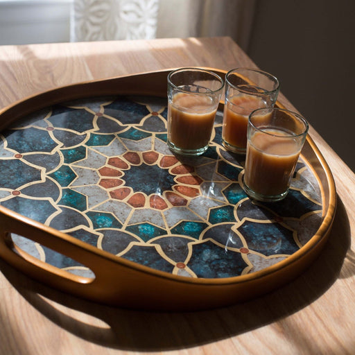 Medieval Reverse Painted Tray - Ten Thousand Villages