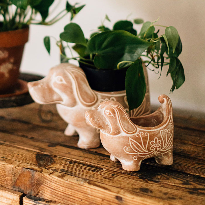 Terracotta Dog Planter - Ten Thousand Villages 2