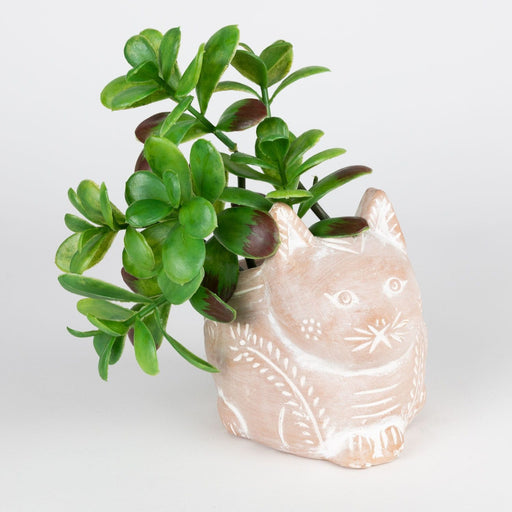 Petite Crouching Cat Planter